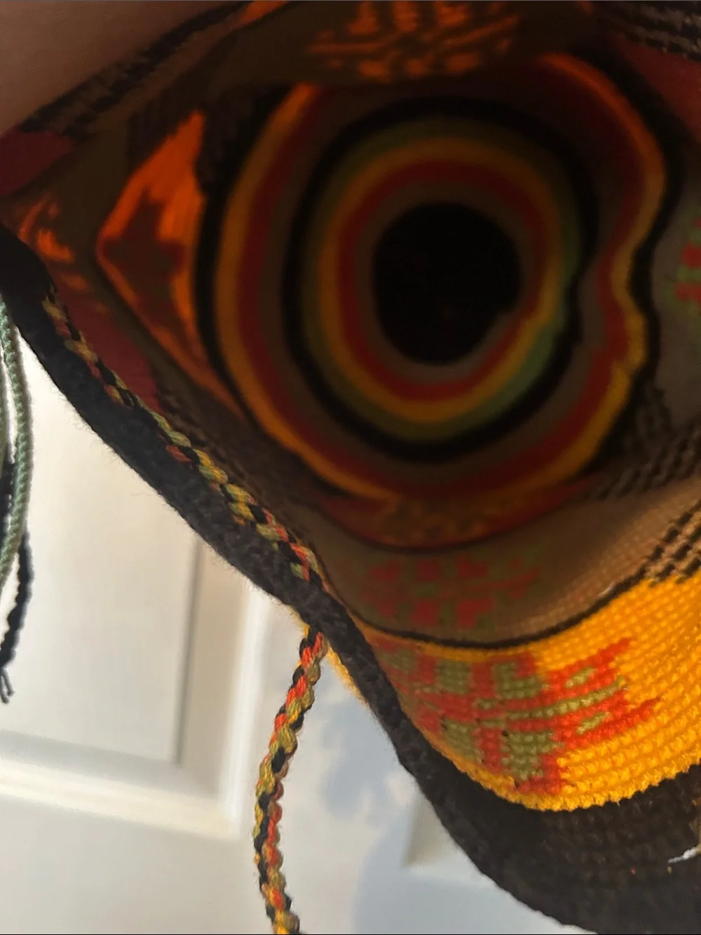 Handwoven Multicolor Crossbody Bag with Bold Geometric Pattern